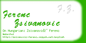 ferenc zsivanovic business card